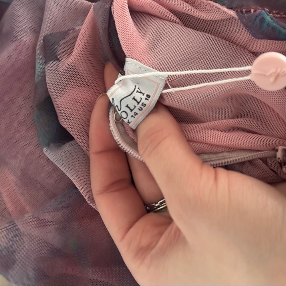 NWT OH POLLY x TAMMY HEMBROW Out Of This World Crossover Ruched Mesh Mini Dress - Picture 9 of 9